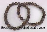 CGB4569 7.5 inches 7mm round black sunstone beaded bracelets