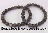 CGB4573 7.5 inches 8mm - 9mm round black sunstone beaded bracelets