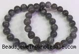 CGB4582 7.5 inches 9mm - 10mm round black sunstone beaded bracelets