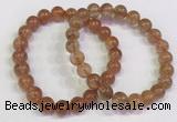 CGB4613 8mm - 9mm round golden rutilated quartz beaded bracelets