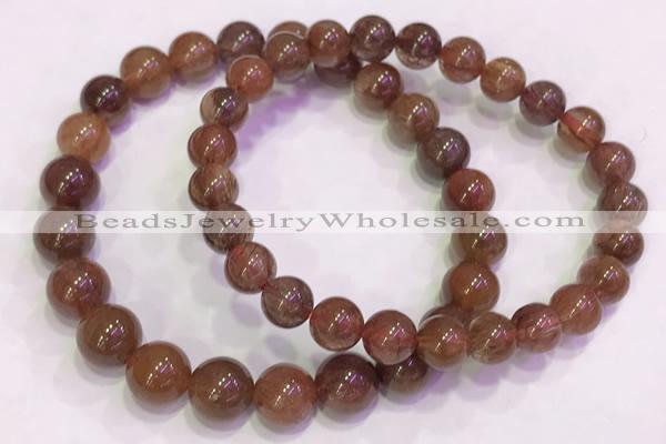 CGB4625 7mm - 8mm round red rutilated quartz beaded bracelets