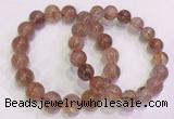 CGB4631 11mm - 12mm round red rutilated quartz beaded bracelets