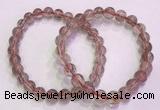 CGB4637 7mm - 8mm round red rutilated quartz beaded bracelets