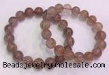 CGB4639 12mm round red rutilated quartz beaded bracelets