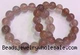 CGB4640 13mm - 14mm round red rutilated quartz beaded bracelets