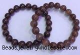 CGB4646 9mm - 10mm round red rutilated quartz beaded bracelets