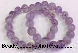 CGB4658 11mm - 12mm round purple phantom quartz beaded bracelets