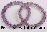 CGB4661 8mm - 9mm round purple phantom quartz beaded bracelets