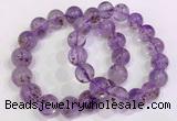 CGB4664 14mm - 15mm round purple phantom quartz beaded bracelets