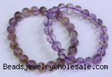 CGB4667 8mm round purple phantom quartz beaded bracelets