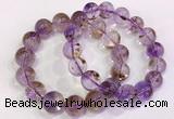 CGB4670 14mm - 15mm round purple phantom quartz beaded bracelets