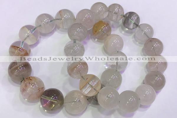 CGB4675 15mm - 16mm round green phantom quartz beaded bracelets