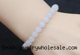 CGB5007 6mm, 8mm round white jade beads stretchy bracelets