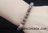 CGB5028 6mm, 8mm round flower agate beads stretchy bracelets