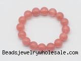 CGB5302 10mm, 12mm round cherry quartz beads stretchy bracelets