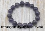 CGB5310 10mm, 12mm round grade AB amethyst beads stretchy bracelets