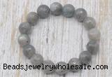 CGB5317 10mm, 12mm faceted round labradorite beads stretchy bracelets