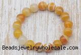 CGB5334 10mm, 12mm round yellow banded agate beads stretchy bracelets