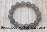 CGB5342 10mm, 12mm round grey agate beads stretchy bracelets