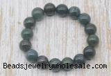 CGB5351 10mm, 12mm round moss agate beads stretchy bracelets