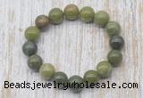 CGB5362 10mm, 12mm round Canadian jade beads stretchy bracelets