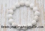 CGB5365 10mm, 12mm round white howlite turquoise beads stretchy bracelets