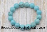 CGB5366 10mm, 12mm round blue howlite turquoise beads stretchy bracelets