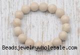 CGB5370 10mm, 12mm round white fossil jasper beads stretchy bracelets