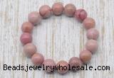 CGB5371 10mm, 12mm round pink wooden jasper beads stretchy bracelets