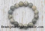 CGB5375 10mm, 12mm round greeting pine jasper beads stretchy bracelets