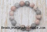 CGB5377 10mm, 12mm round pink zebra jasper beads stretchy bracelets