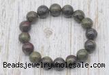 CGB5383 10mm, 12mm round dragon blood jasper beads stretchy bracelets