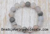 CGB5502 10mm, 12mm round matte montana agate beads stretchy bracelets