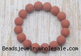 CGB5511 10mm, 12mm round matte red jasper beads stretchy bracelets