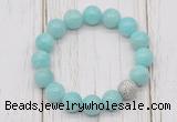 CGB5666 10mm, 12mm amazonite beads with zircon ball charm bracelets