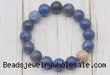 CGB5669 10mm, 12mm lapis lazuli beads with zircon ball charm bracelets