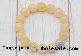 CGB5688 10mm, 12mm honey jade beads with zircon ball charm bracelets