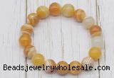 CGB5705 10mm, 12mm yellow banded agate beads with zircon ball charm bracelets