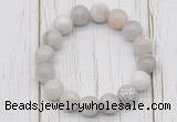 CGB5712 10mm, 12mm white crazy lace agate beads with zircon ball charm bracelets