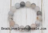 CGB5802 10mm, 12mm matte montana agate beads with zircon ball charm bracelets