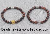 CGB6012 8mm round red tiger eye bracelet with lion head for men