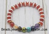 CGB6222 8mm Tibetan agate 7 chakra beaded mala stretchy bracelets