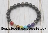 CGB6236 8mm coffee jasper 7 chakra beaded mala stretchy bracelets