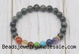 CGB6246 8mm kambaba jasper 7 chakra beaded mala stretchy bracelets