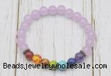 CGB6253 8mm candy jade 7 chakra beaded mala stretchy bracelets