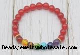 CGB6256 8mm candy jade 7 chakra beaded mala stretchy bracelets