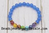 CGB6259 8mm candy jade 7 chakra beaded mala stretchy bracelets