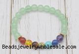 CGB6261 8mm candy jade 7 chakra beaded mala stretchy bracelets