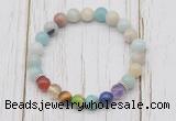 CGB6270 8mm amazonite 7 chakra beaded mala stretchy bracelets