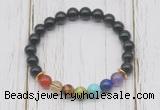 CGB6294 8mm golden obsidian 7 chakra beaded mala stretchy bracelets